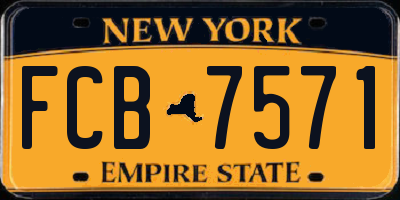 NY license plate FCB7571