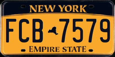 NY license plate FCB7579