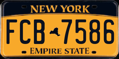 NY license plate FCB7586