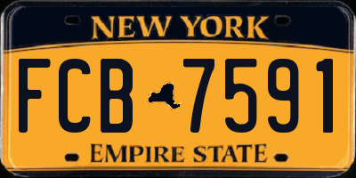 NY license plate FCB7591