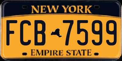 NY license plate FCB7599