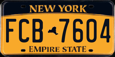 NY license plate FCB7604