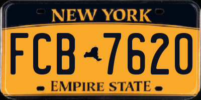 NY license plate FCB7620