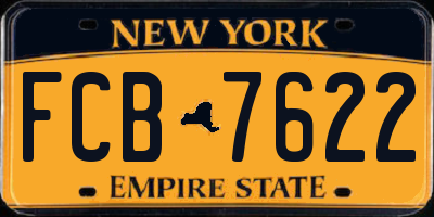 NY license plate FCB7622