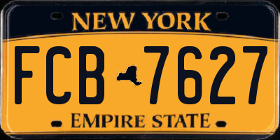 NY license plate FCB7627