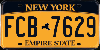 NY license plate FCB7629