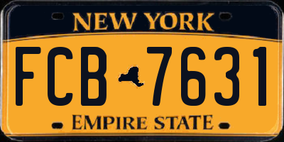 NY license plate FCB7631