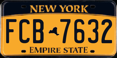 NY license plate FCB7632