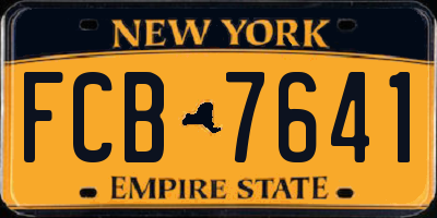 NY license plate FCB7641