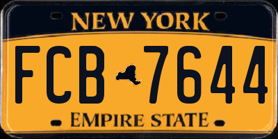 NY license plate FCB7644