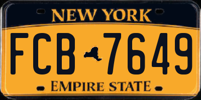 NY license plate FCB7649