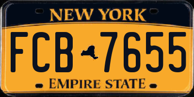 NY license plate FCB7655