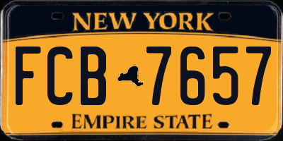 NY license plate FCB7657