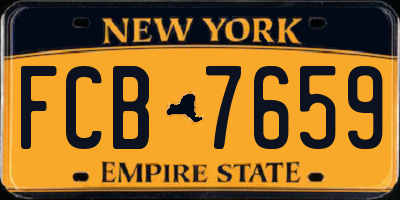 NY license plate FCB7659