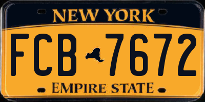NY license plate FCB7672