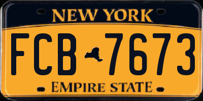 NY license plate FCB7673
