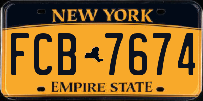 NY license plate FCB7674