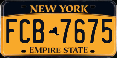 NY license plate FCB7675