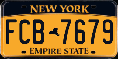 NY license plate FCB7679