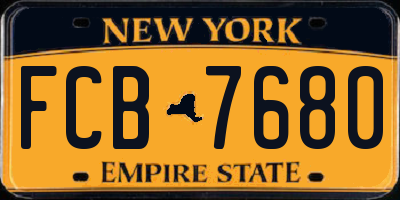 NY license plate FCB7680