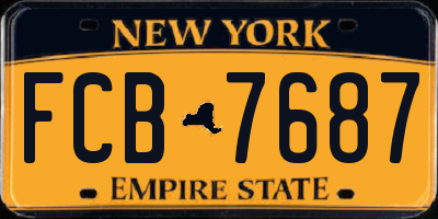NY license plate FCB7687