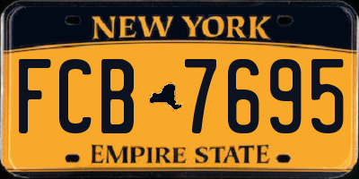 NY license plate FCB7695