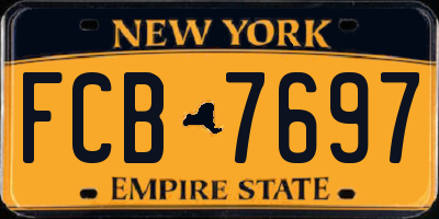 NY license plate FCB7697