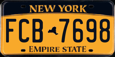 NY license plate FCB7698