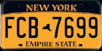 NY license plate FCB7699