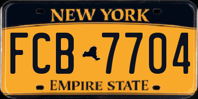 NY license plate FCB7704