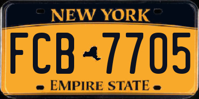 NY license plate FCB7705