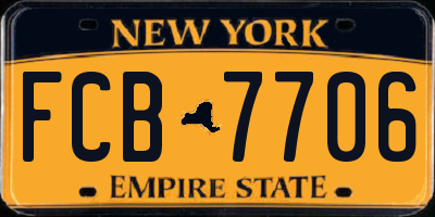 NY license plate FCB7706