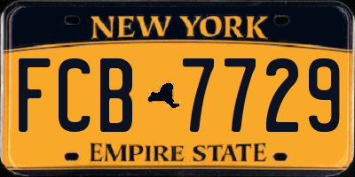 NY license plate FCB7729
