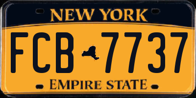 NY license plate FCB7737
