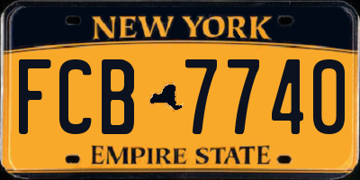 NY license plate FCB7740