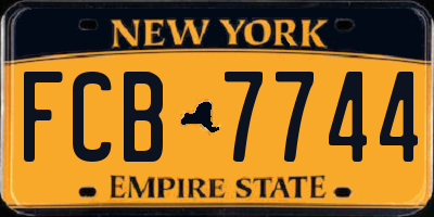 NY license plate FCB7744