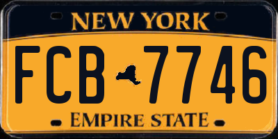 NY license plate FCB7746