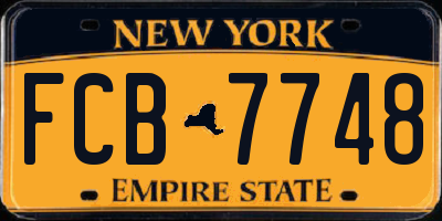 NY license plate FCB7748