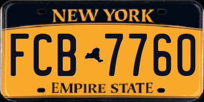 NY license plate FCB7760