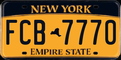NY license plate FCB7770