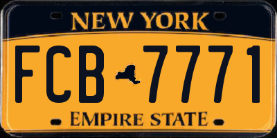 NY license plate FCB7771