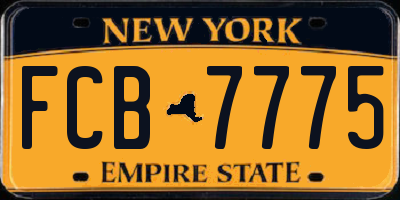 NY license plate FCB7775