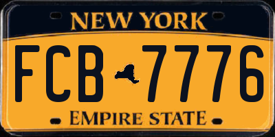 NY license plate FCB7776