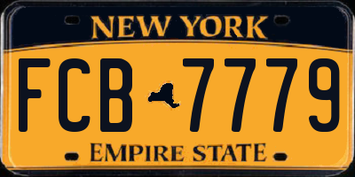 NY license plate FCB7779
