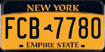 NY license plate FCB7780