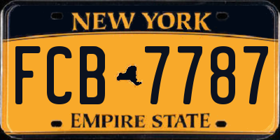 NY license plate FCB7787