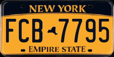 NY license plate FCB7795