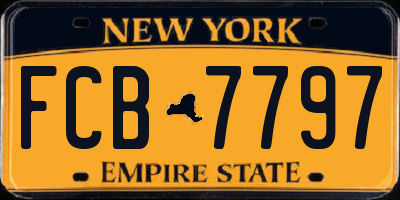 NY license plate FCB7797