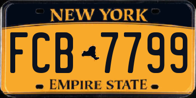NY license plate FCB7799