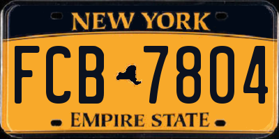 NY license plate FCB7804